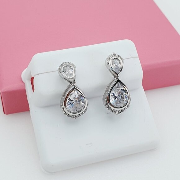 "925 Sterling Silver Cubic Zirconia Earrings, U19254678 - Picture 4 of 11